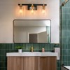 LLHZSY Modern Wall Light Sconce Black & Gold 3-Light Fixture Clear Glass Shade for Bathroom Vanity - 4 of 4