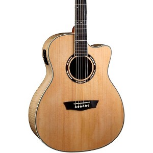 Washburn AG40CE Apprentice Series Grand Auditorium Cutaway Acoustic-Electric Guitar Natural - 1 of 4