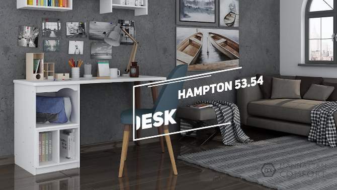53.54" Hampton Home Office Desk - Manhattan Comfort, 2 of 12, play video