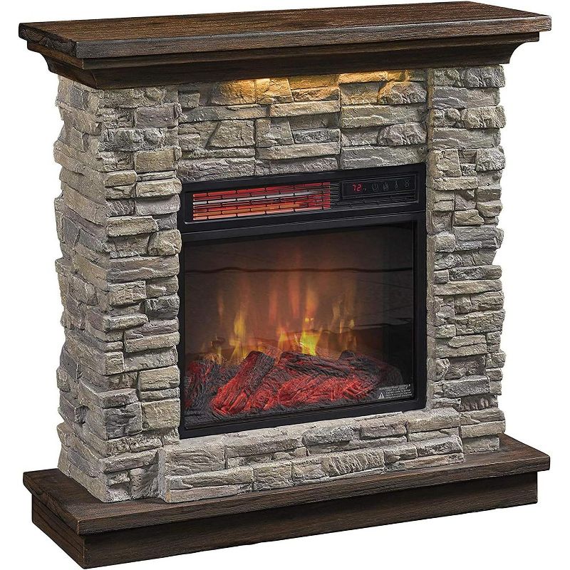 Duraflame Austin 33.5" W x 33" H x 11" D Infrared Electric Fireplace Mantel Package - Smoky Gray, 1 of 7