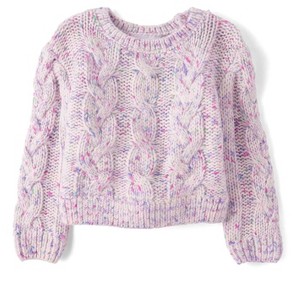 The Children's Place Baby Girls Long Sleeve Rainbow Cable Knit Sweater - 1 of 4