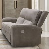 HOMES: Inside + Out Songpeace Transitional Leatherette Power Reclining Loveseat with Adjustable Footrest and Headrest - 2 of 4