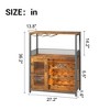 Farmhouse Wine Bar Cabinet With Lights Detachable Wine Rack and Storage Cabinet Kitchen Buffet Cabinet With Glass Holder and Door Buffet Sideboard - 2 of 4