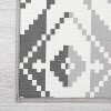 5x8 FT Outdoor Area Rug,Washable Vintage Geometric Low Pile Ultra-Thin Non-Slip Foldable Rug for Dining Room, Patio, Backyard, Deck, Black - 3 of 4