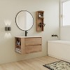 ChicFurnit Bathroom Vanities 30 Inch Wall Mounted Vanity with Sink and Soft Close Drawers for Bathroom, Brown, 30"*18.3"*19.7" - 2 of 4