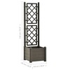 vidaXL Garden Planter with Integrated Trellis - Weather Resistant PP - Large Capacity 7.9 gal - Suitable for Both Indoor and Outdoor Use - Anthracite - 4 of 4