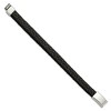 Black Bow Jewelry 12mm Stainless Steel Black Braided Leather Bracelet, 8.5 Inch - 2 of 4