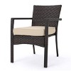 GDFStudio Warner Outdoor Wicker 4 Seater Chat Set with Cushions, Multibrown/Dark Cream - 4 of 4