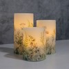 LumaBase Battery-Operated Wax Candles with Floral Design - Set of 3 - 3 of 4