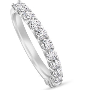 Pompeii3 1Ct TW Round Cut Diamond U Prong Wedding Ring Stackable Band 14k Gold Lab Created - 1 of 4