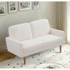 56" Velvet European Style 2-Seater Loveseat Sofa for Living Room, Apartment or Office with Sleek Design, Modern Vintage Flair - 4 of 4