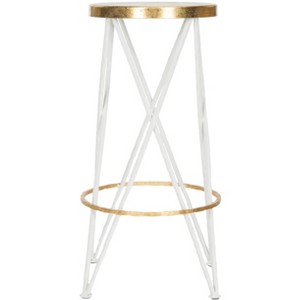 Hester Barstool - FOX3253B - White/Gold - Safavieh Couture - 1 of 4
