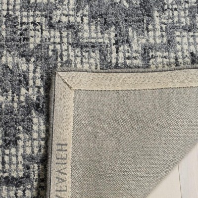Medium Gray Wool Handmade Tufted Abstract Square Area Rug