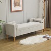 Bella Depot 65.35"W Corduroy Storage Bench with Armrests and Two bolster Pillows for Living Room, Entryway and Bedroom - 2 of 4