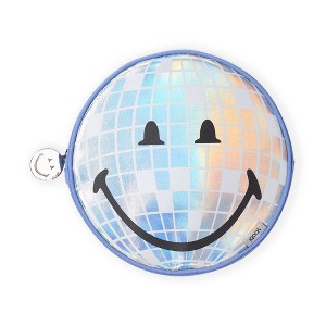 Yoobi SmileyWorld Pencil Pouch Round Blue Smiley Disco Ball - 1 of 4