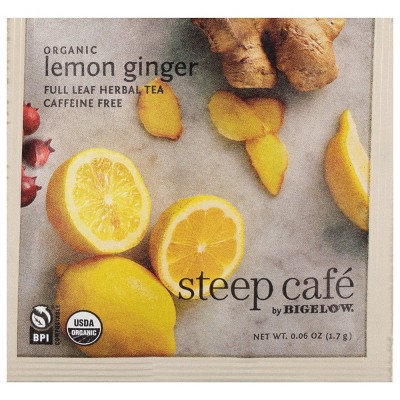 Bigelow organic lemon ginger full leaf herbal tea case of 6/18