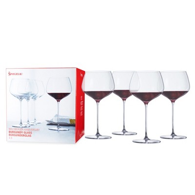 Elegant 26-Oz. Lead-Free Crystal Burgundy Wine Glass Set