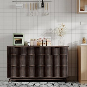 Fluted Dresser, Modern Chest of Drawers, Curved Profile Design, Wood Storage Cabinet Organizer for Bedroom Living Room Hallway - 1 of 4