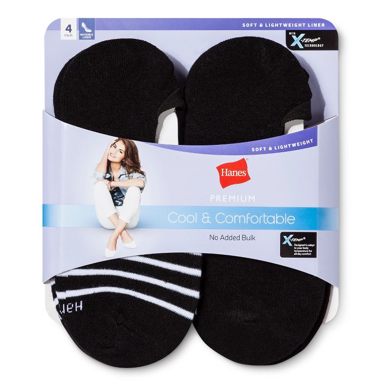 Hanes Premium Women's 4pk Cool Comfort Lightweight Liner Socks - 5-9, 3 of 5