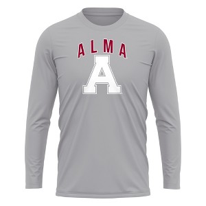 Alma College Adult Sport Long Sleeve Shirt Primary Logo, Athletic Heather - 1 of 4