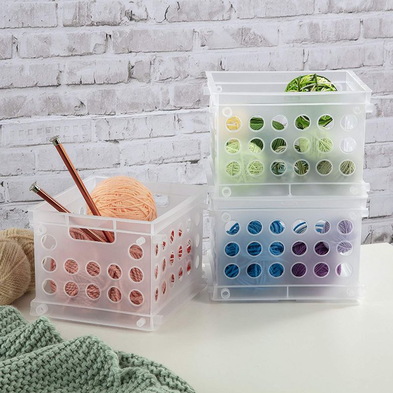 Sterilite Convenient Miniature Square Small Multi Functional Storage Solution Organizing Crate for Bedrooms, Offices, and Dorms, 3 of 5