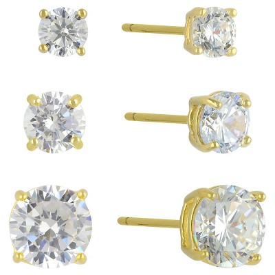 gold and silver stud earrings