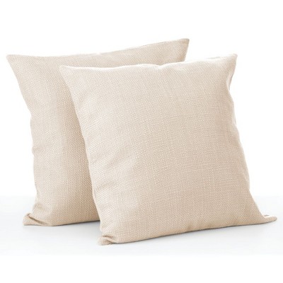 beige linen throw pillows