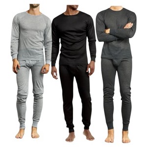 Men's 3 Pack Full Thermals Set Ultra Soft 6 Piece Set - 1 of 4