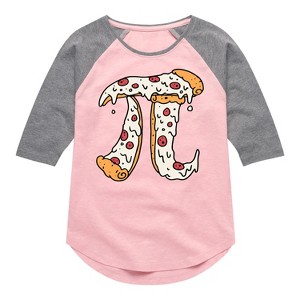 Girls' - Instant Message - Pizza Pi Shirt Tail Raglan Graphic T-shirt - 1 of 4