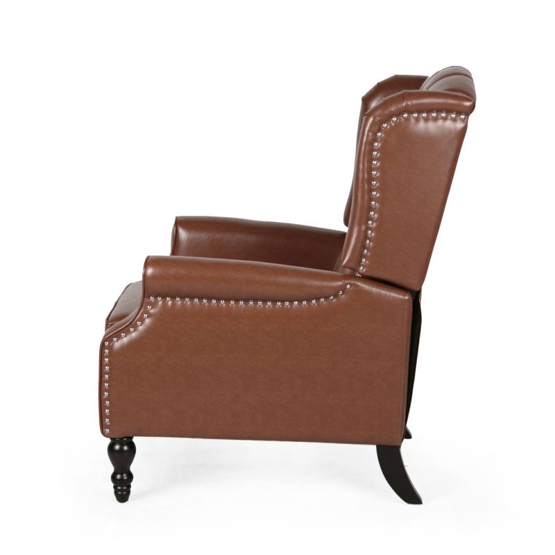 Walter Contemporary Tufted Recliner Cognac Brown/Dark Brown - Christopher Knight Home, 6 of 15