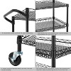 Finnhomy 3 Tier Heavy Duty Commercial Grade Utility Cart, Wire Rolling Cart with Handle Bar - 2 of 3