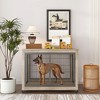 Wooden Indoor Dog Kennel Stylish Pet Crate with Iron Bars - 2 of 4