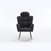 CAVINAS Teddy Rocking Chair with Headrest Pillow & High Back Glider, 250LB Capacity Tufted Accent Chair for Nursery, Living Room - 2 of 4