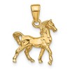 Black Bow Jewelry 14k Yellow Gold 3D Small Walking Horse Pendant - 3 of 4