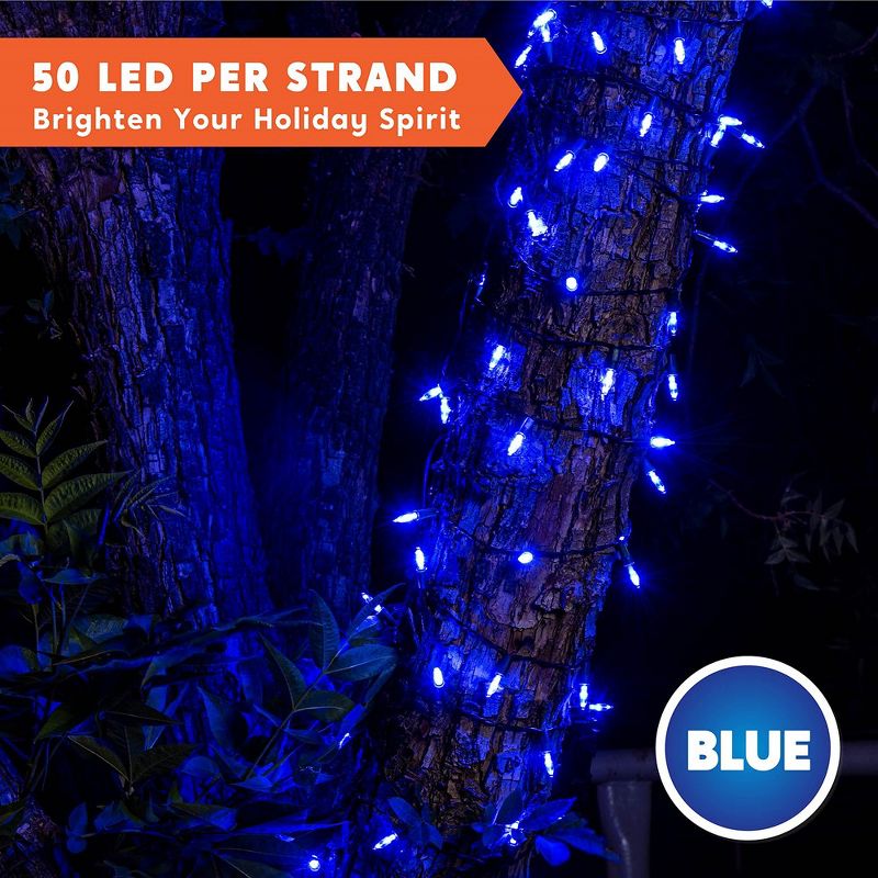 Joiedomi 2 Sets of 50-Count LED String Lights Blue, 3 of 7