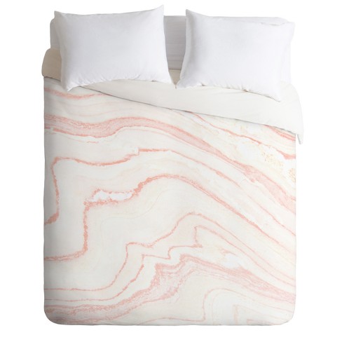 Pink Rebecca Allen Blush Marble Duvet Cover King Deny Designs