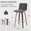 Bekrvio 26" Counter Height Bar Stools - PU Leather Swivel, L Shape Back, Upholstered, Mid-Century Modern Chairs for Kitchen Counter Island - 2 of 4