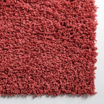 Alpine Cozy Poppy Red Braided Shag Rug 6' x 9' - Easy Care & Stain-Resistant