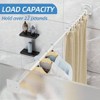 White Shower Curtain Rod, 1 Inch Diameter Stainless Steel Adjustable Spring Tension Rods 32 to 92 Inch with Holders Anti - 3 of 4