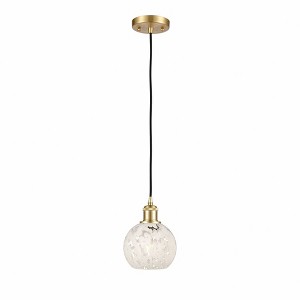 White Mouchette - 1 Light Cord Hung Mini Pendant In Modern Style-8 Inches Tall and 6 Inches Wide - 1 of 1