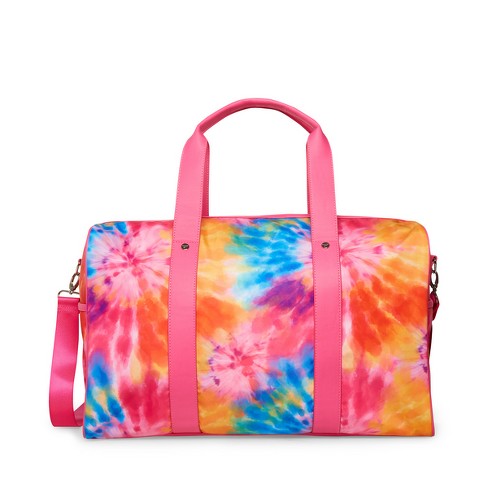 Steve Madden Pink Black Women's duffle shoulder travel bag carry
