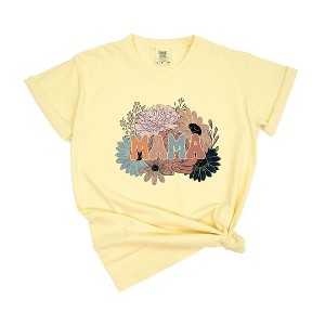 Simply Sage Market Women's Mama Colorful Flower Bouquet Short Sleeve Garment Dyed Tee - 1 of 2