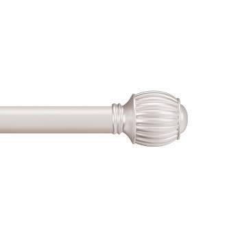Hastings Home Silver Curtain Rod with Cone Finials