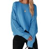 Coolmee Womens Sweaters Fashion Crew Neck Cable Knit Casual Loose Chunky Tunic Sweater Winter Clothing - 2 of 3