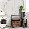 6-Shelf Cat Litter Box Enclosure with Pull-Out Tray & Mat - Hidden Wooden Litter Furniture for Corner Placement - 4 of 4