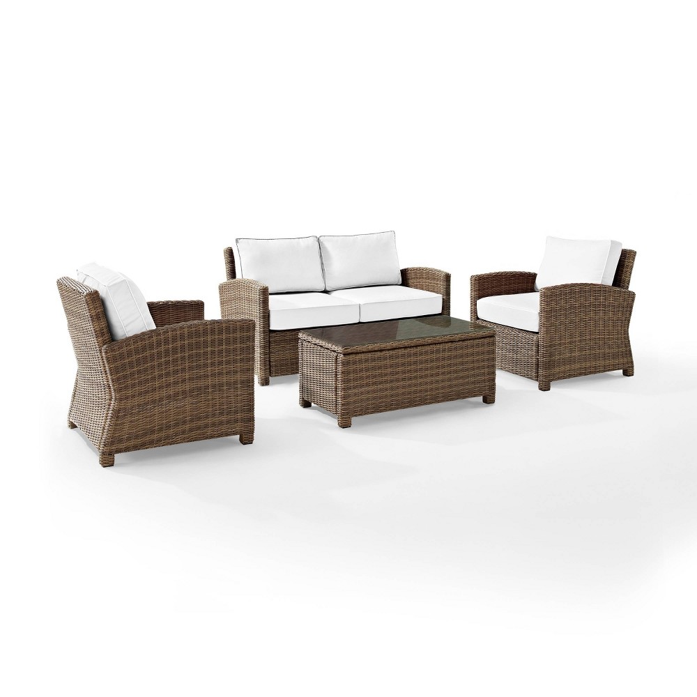 Photos - Garden Furniture Crosley Bradenton 4pc Outdoor Conversation Set with Loveseat, 2 Arm Chairs & Table 