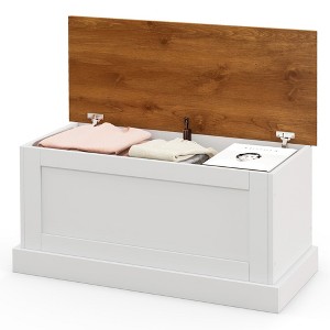 Tangkula 35.5" Storage Chest Lift Top Storage Box w/ Safety Hydraulic Strut & Metal Hinges - 1 of 4