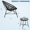 3-Piece Outdoor Bistro Set – Acapulco PE Rope Chairs & Tempered Glass Table, All-Weather for Patio, Poolside, Balcony - 3 of 4