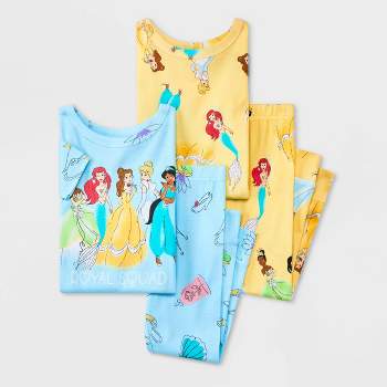 Toddler Girls' 4pc Disney Princess Snug Fit Pajama Set - Blue
