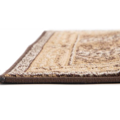 10' Square Brown and Beige Synthetic Animal Print Rug